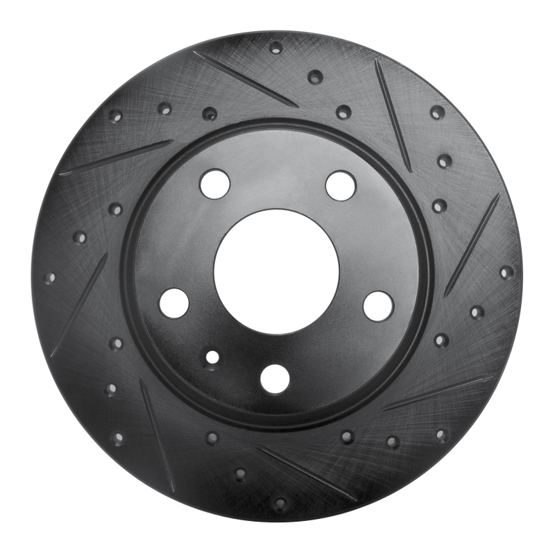 Audi TT Quattro Brake Rotor (1) - Rear Right - R1 Concepts - Drilled & Slotted - Black - `08-`15